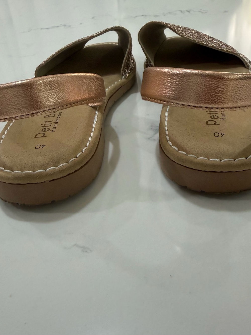 Petit Barcelona Rose Gold Glitter Avarca Sandals EU 40 - Picture 7 of 9